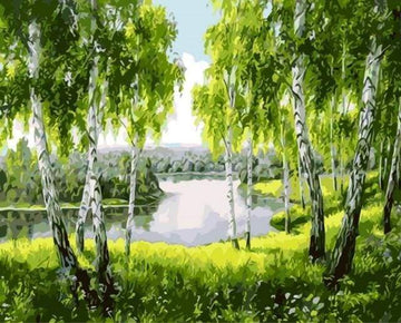 Paint by Numbers Kit - Trees near the River
