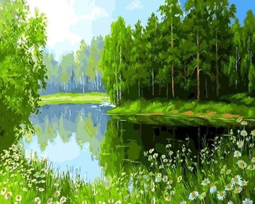 Paint by Numbers Kit - Trees near the lake