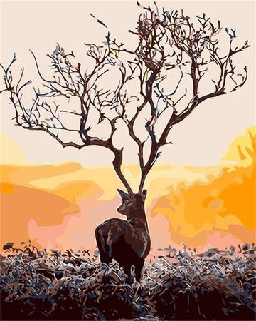 Paint by Numbers Kit - Trees on Deer Horn