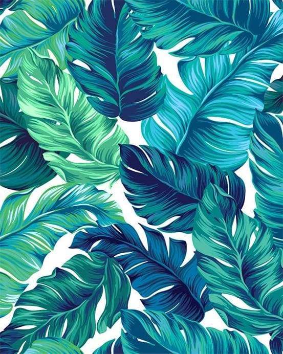 Paint by Numbers Kit - Tropical Green leaves