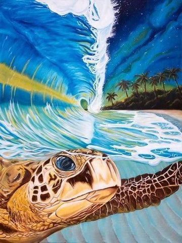 Paint by Numbers Kit - Turtle in the Waves