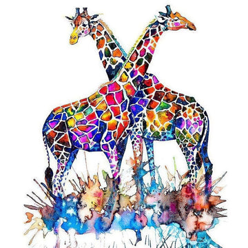Diamond Paintings - Two Colorful Giraffe