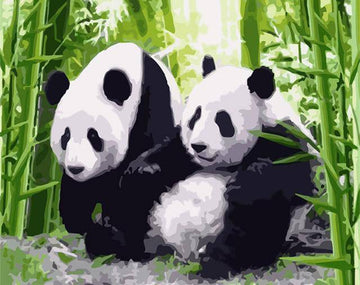 Paint by Numbers Kit - Two Pandas