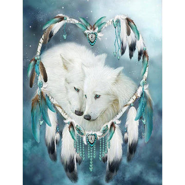 Diamond Paintings - Two White Wolf