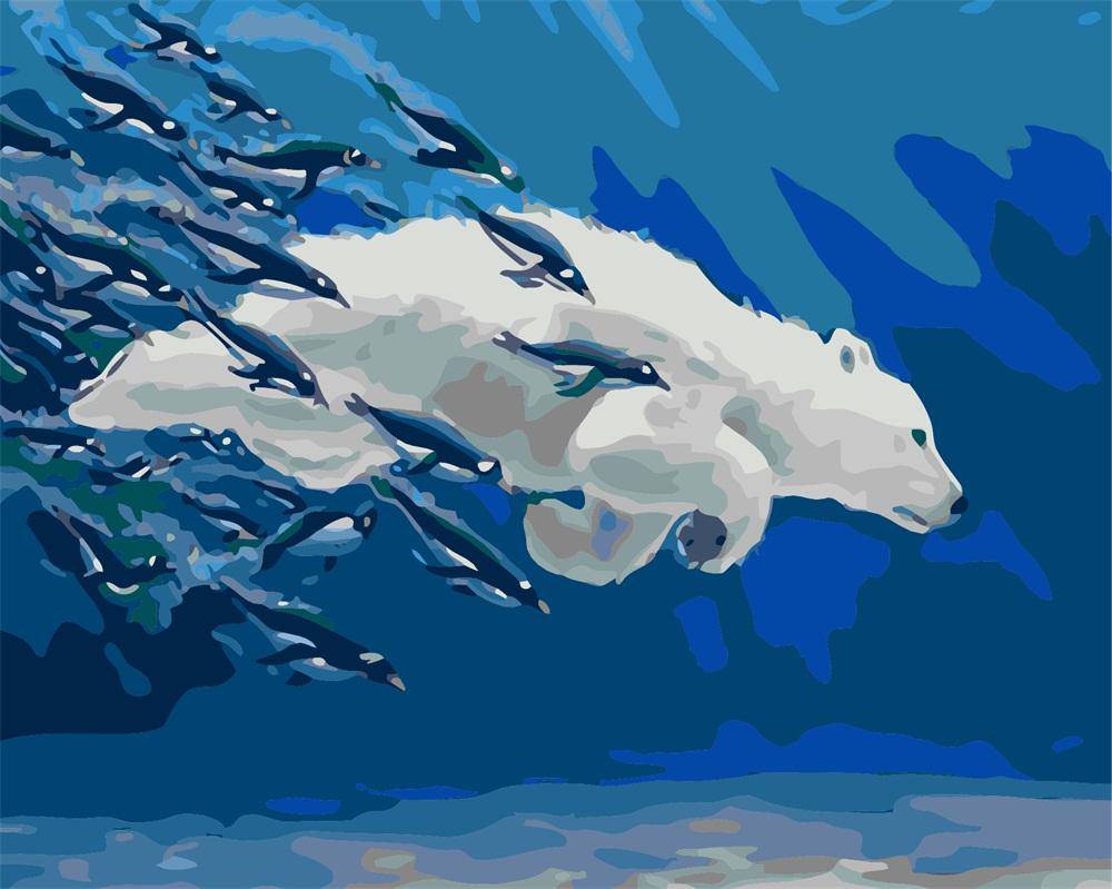Paint by Numbers Kit - Underwater Bear
