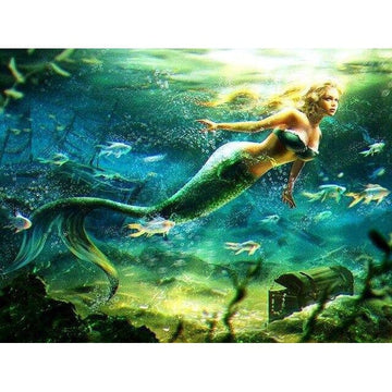 Diamond Paintings - Underwater Green Mermaid