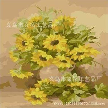 Paint by Numbers Kit - Vase of yellow sunflowers