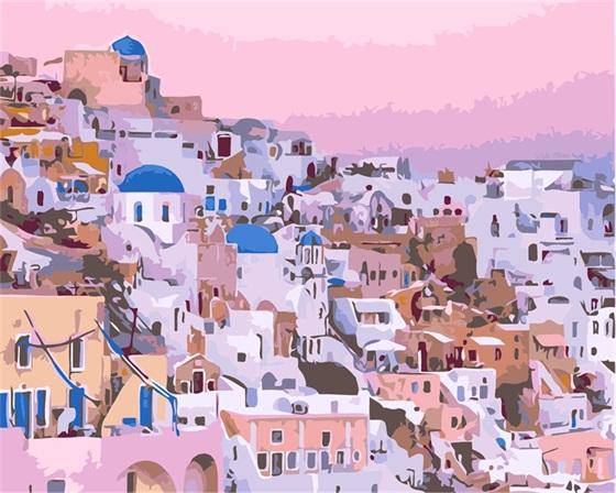 Paint by Numbers Kit - White Buildings City
