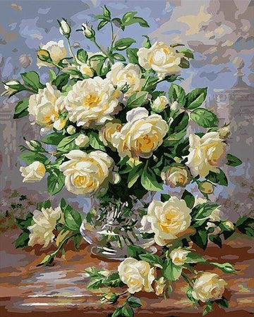 Paint by Numbers Kit - White Camellias