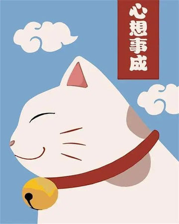 Paint by Numbers Kit - White Cat Smile