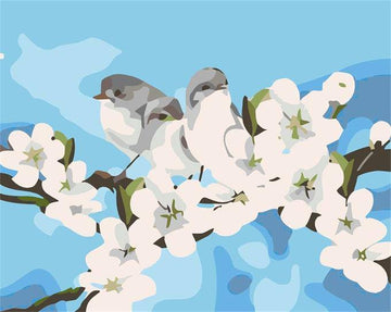 Paint by Numbers Kit - White Flower and Birds