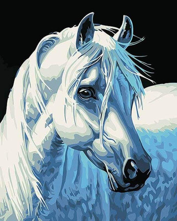 Paint by Numbers Kit - White Horse Head