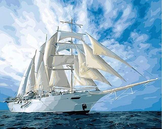 Paint by Numbers Kit - White Sailing Boat