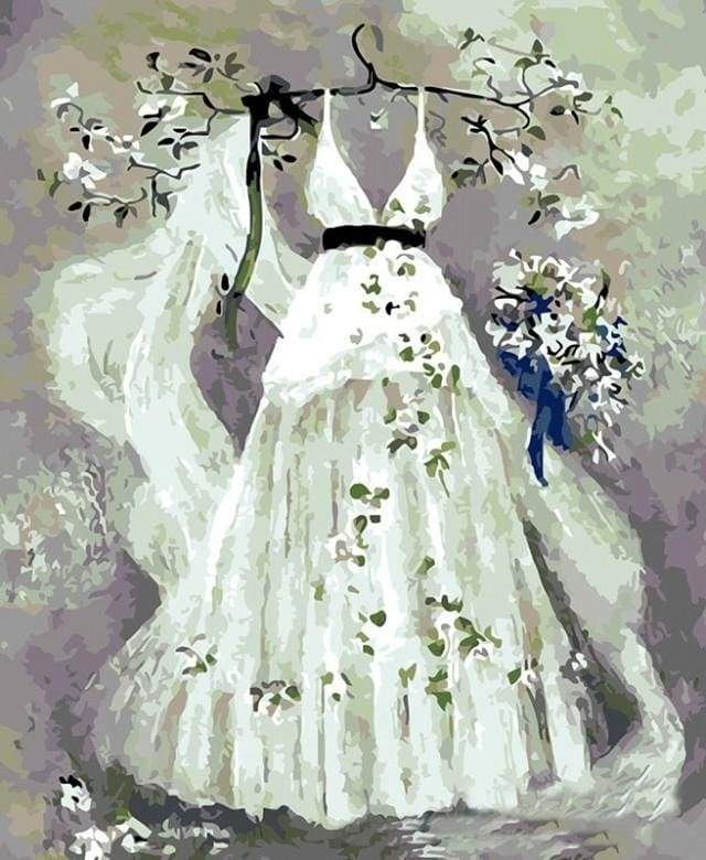 Paint by Numbers Kit - White Wedding dress