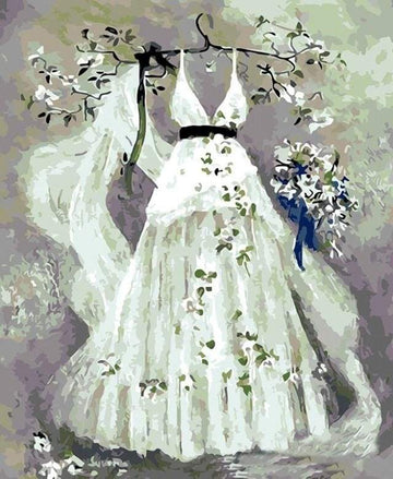 Paint by Numbers Kit - White Wedding dress