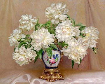 Paint by Numbers Kit - White flowers in precious vase