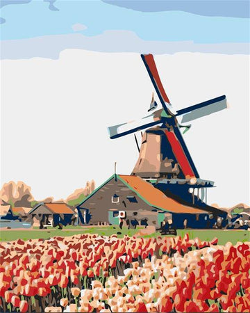 Paint by Numbers Kit - Windmill and Garden