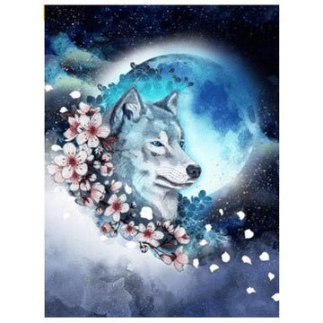 Diamond Paintings - Wolf In Flowers