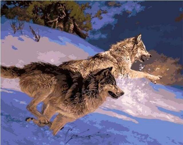 Paint by Numbers Kit - Wolves Hunting