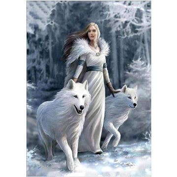 Diamond Paintings - Wolves and Woman