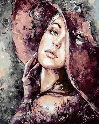 Paint by Numbers Kit - Woman with Red Hat Vintage