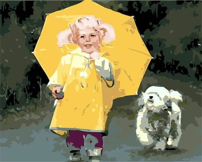 Paint by Numbers Kit - Yellow Girl and a Dog
