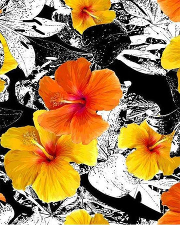 Paint by Numbers Kit - Yellow Hibiscus flower
