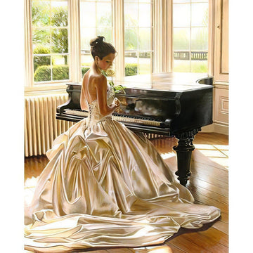 Diamond Paintings - Young Lady With Piano