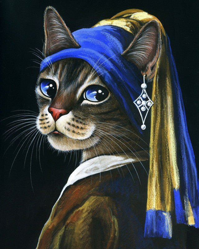 Paint by Numbers Kit - Young kitten with a pearl