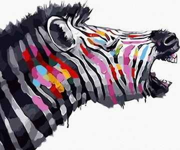 Paint by Numbers Kit - Zebra with Colors
