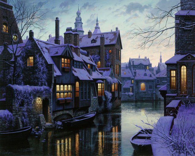 Paint by Numbers Kit - water canals at dusk