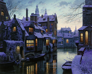 Paint by Numbers Kit - water canals at dusk